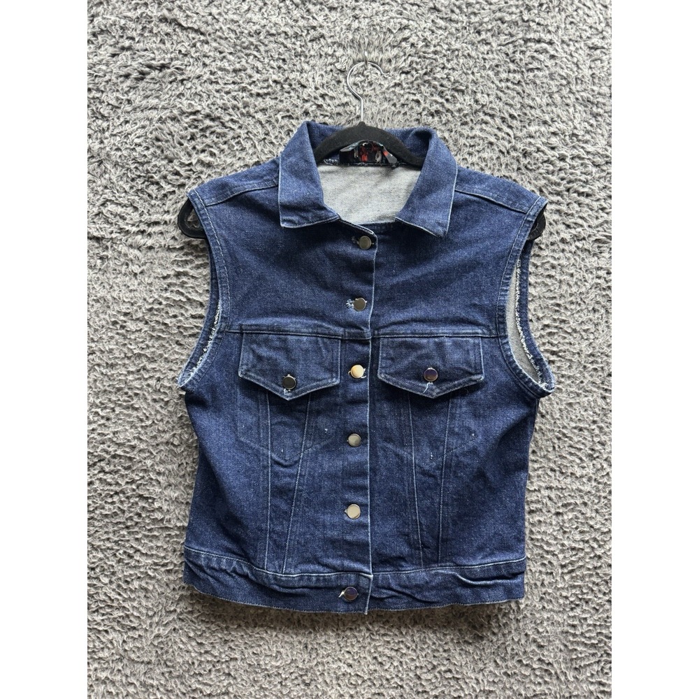 Vintage 1980's Tripp‎ NYC Blue Denim Vest Jacket Small